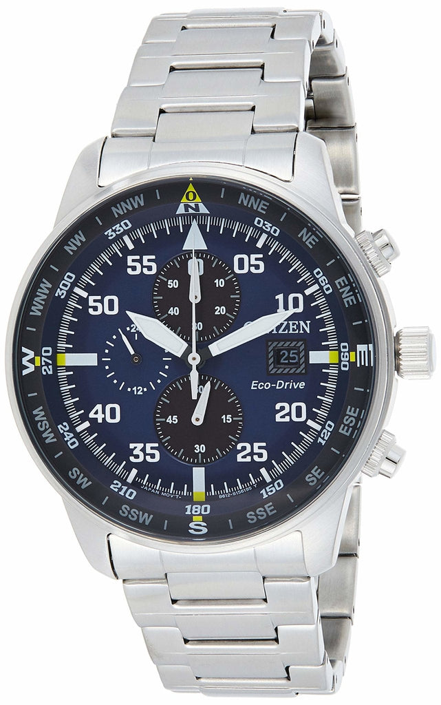 Buy Shop Citizen Eco Drive Chronograph Blue Dial Silver Stainless Steel Watch For Men - CA0690-88L USA Online