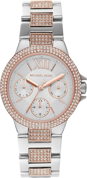 Buy Shop Michael Kors Camille Multifunction White Dial Two Tone Steel Strap Watch For Women - MK6846 USA Online