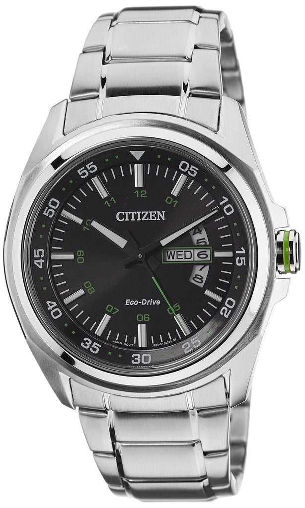 Buy Shop Citizen Eco Drive Urban Black Dial Silver Stainless Steel Watch For Men - AW0020-59EB USA Online