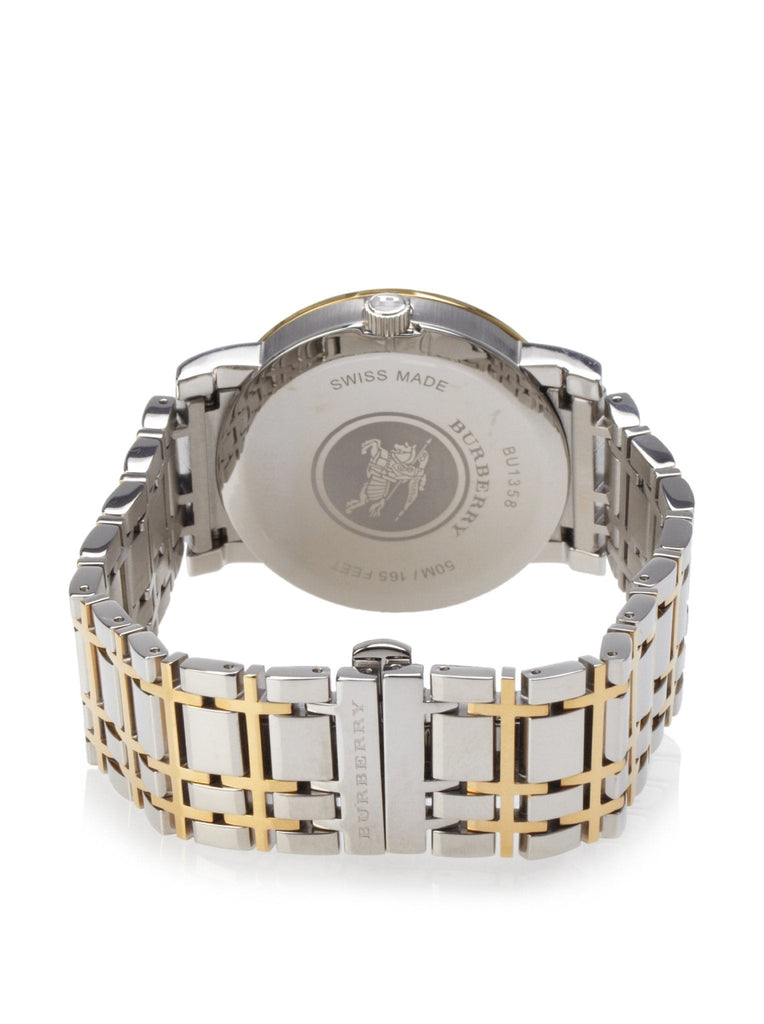 Buy Shop Burberry Heritage White Dial Two Tone Stainless Steel Strap Watch for Men - BU1358 USA Online