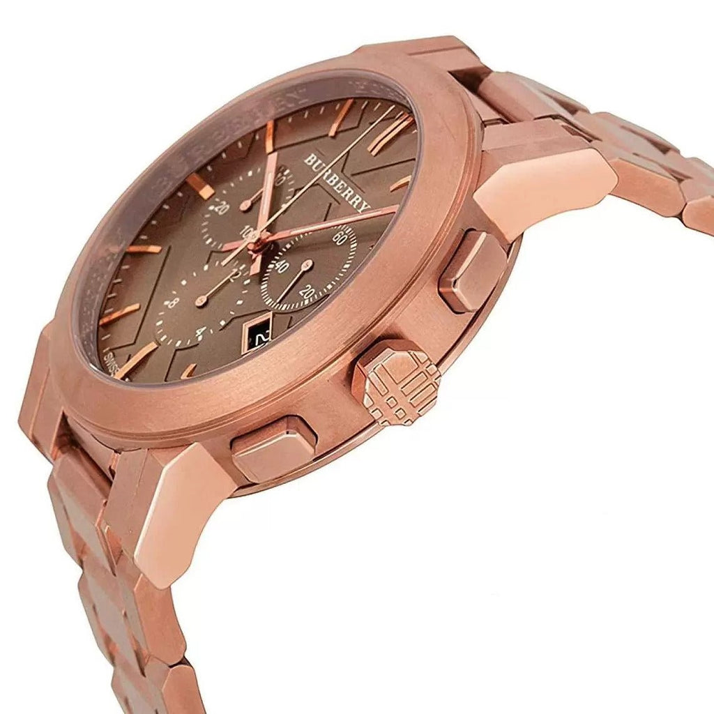 Buy Shop Burberry The City Grey Dial Rose Gold Steel Strap Watch for Men - BU9353 USA Online