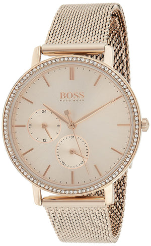 Buy Shop Hugo Boss Infinity Carnation Gold Dial Gold Mesh Bracelet Watch for Women - 1502519 USA Online