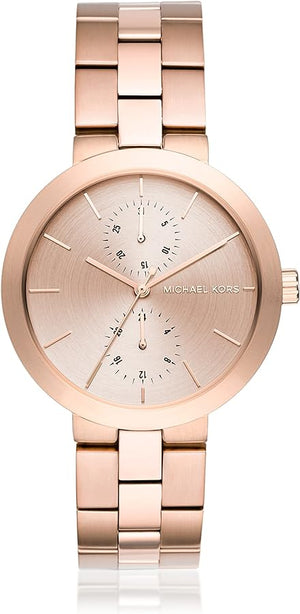 Buy Shop Michael Kors Garner Quartz Rose Gold Dial Rose Gold Steel Strap Watch For Women - MK6409 USA Online