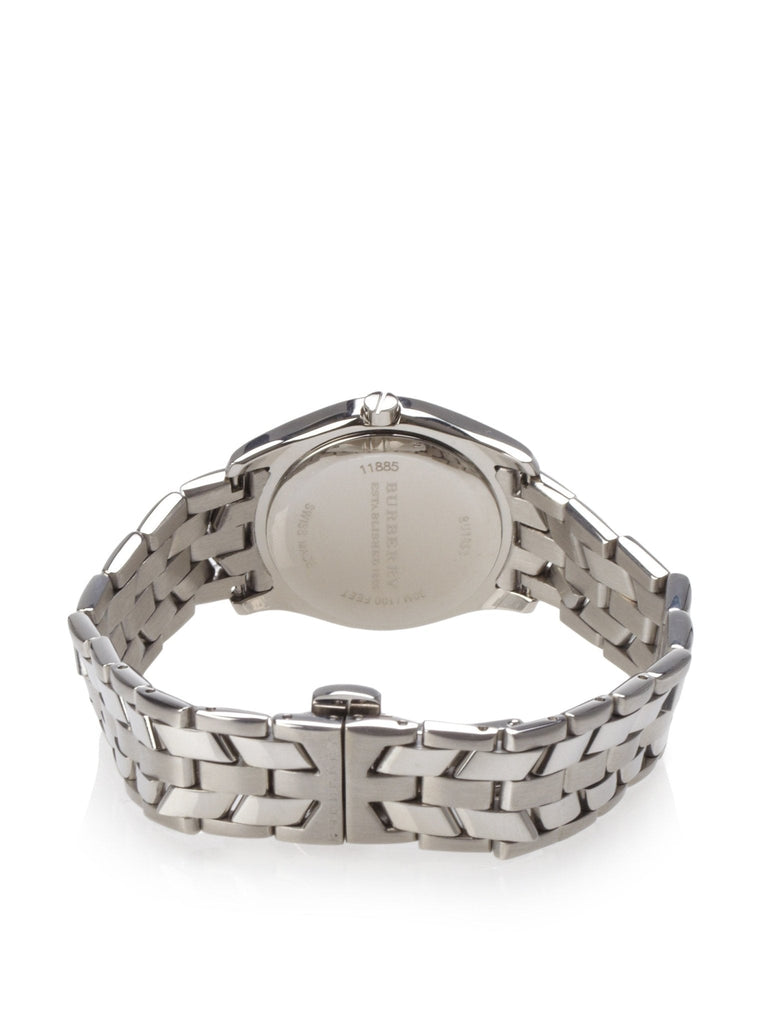 Buy Shop Burberry Heritage Check White Dial Silver Steel Strap Watch for Women - BU1853 USA Online