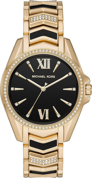 Buy Shop Michael Kors Whitney Quartz Black Dial Two Tone Steel Strap Watch For Women - MK6743 USA Online
