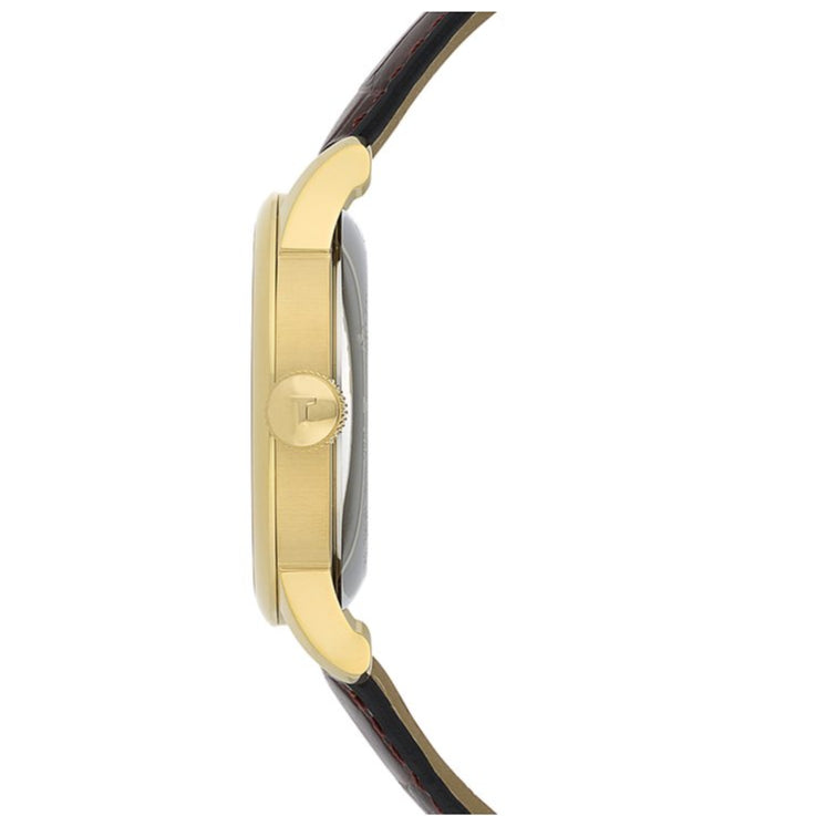 Buy Shop Tissot Le Locle Automatic Gold Dial Brown Leather Strap Watch For Men - T41.5.413.73 USA Online