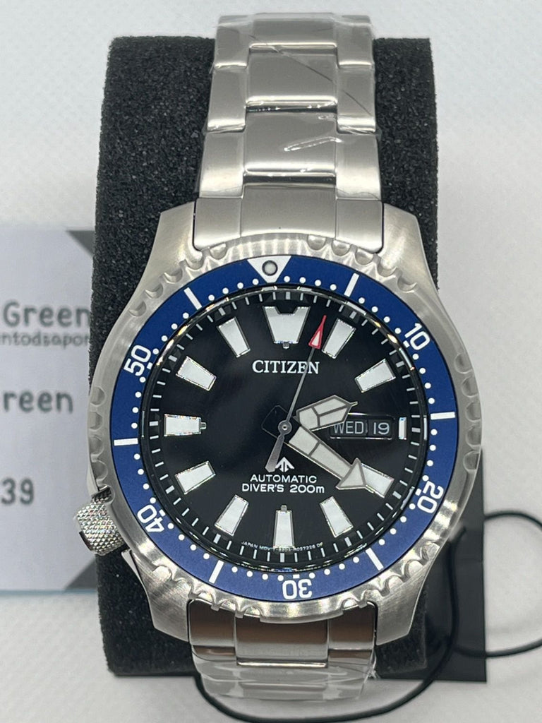 Buy Shop Citizen Promaster Fugu Limited Edition Diver's 200m Automatic Black Dial Silver Steel Strap Watch For Men - NY0098-84E USA Online