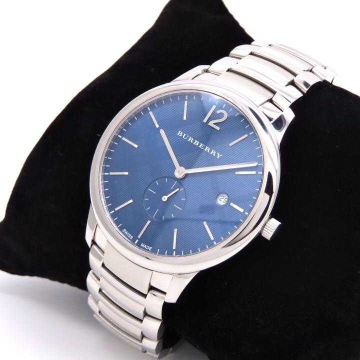 Buy Shop Burberry The Classic Blue Dial Silver Steel Strap Watch for Men - BU10007 USA Online