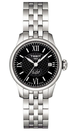 Buy Shop Tissot Le Locle Automatic Small Lady Black Dial Silver Steel Strap Watch For Women - T41.1.183.53 USA Online