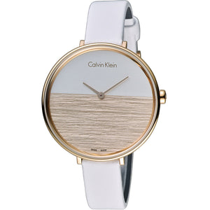 Buy Shop Calvin Klein Rise White Dial White Leather Strap Watch for Women - K7A236LH USA Online