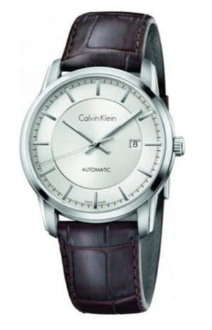 Buy Shop Calvin Klein Infinity Silver Dial Brown Leather Strap Watch for Men - K5S341G6 USA Online
