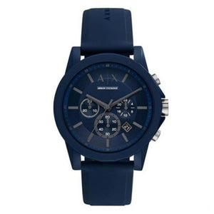 Buy Shop Armani Exchange Outerbanks Chronograph Blue Dial Blue Silicone Strap Watch For Men - AX7128 USA Online