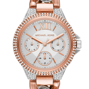 Buy Shop Michael Kors Camille Pavé Chronograph Silver Dial Two Tone Steel Strap Watch for Women - MK6843 USA Online