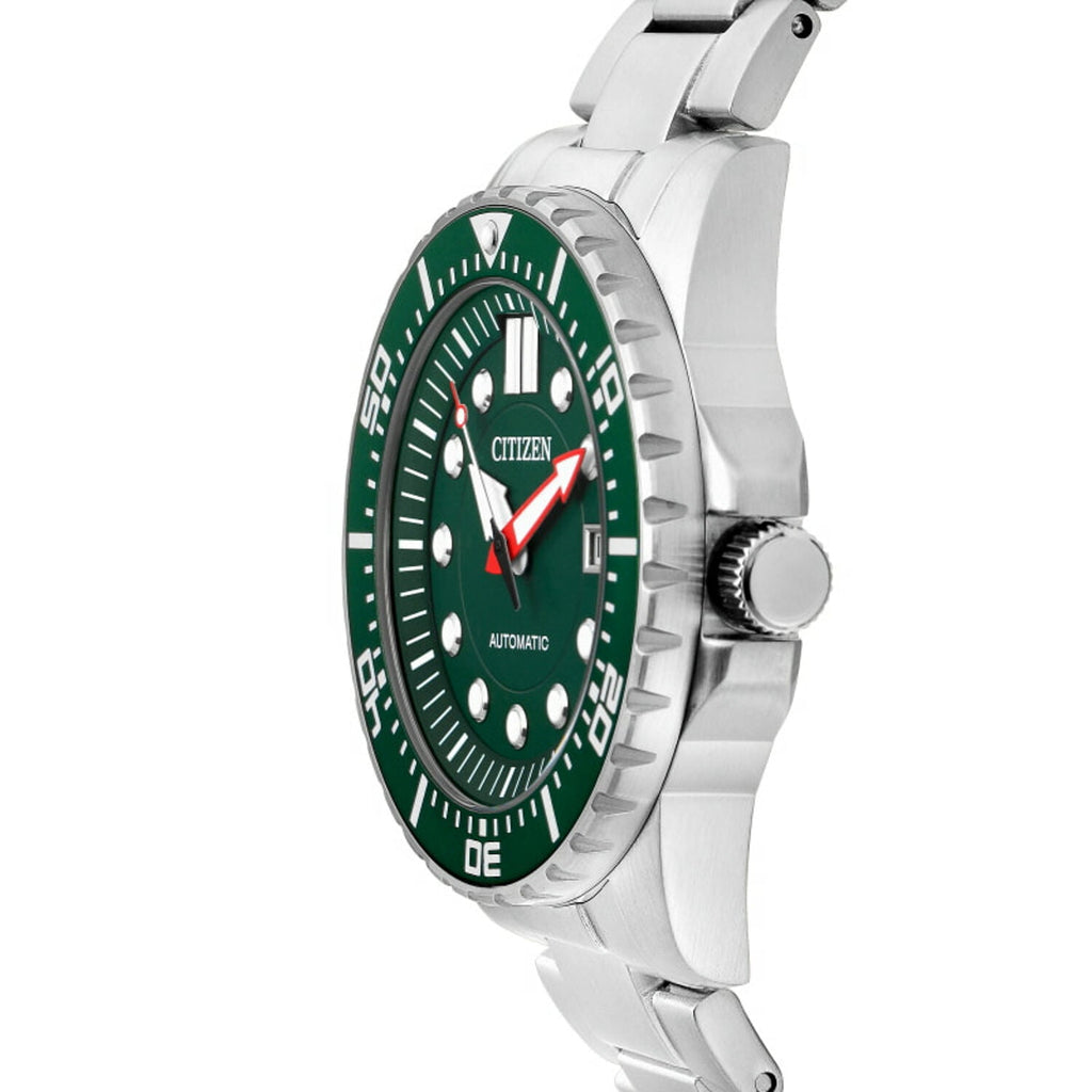 Buy Shop Citizen Promaster Mechanical Green Dial Silver Steel Strap Watch For Men - NJ0129-87X USA Online
