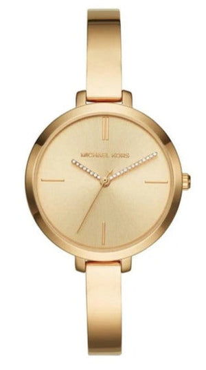 Buy Shop Michael Kors Jaryn Quartz Gold Dial Gold Steel Strap Watch For Women - MK3734 USA Online