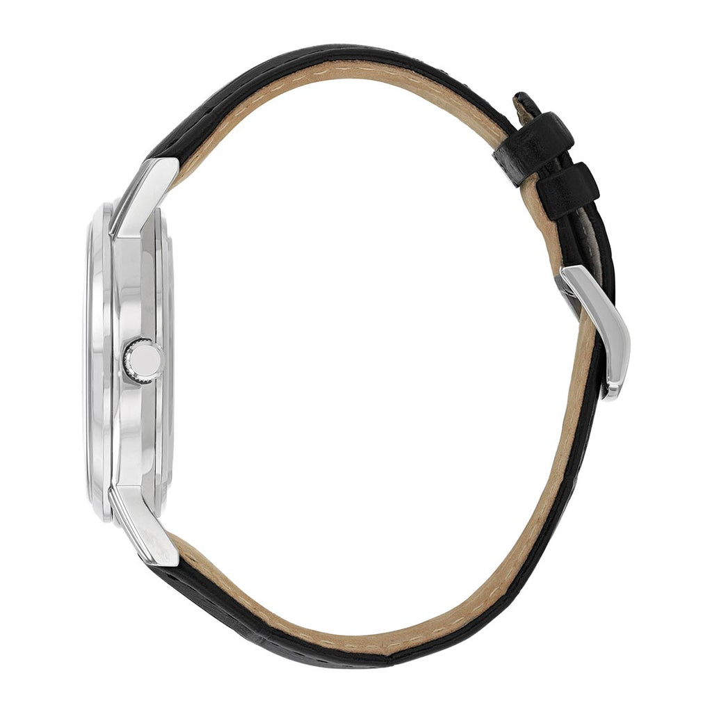 Buy Shop Citizen Eco Drive Silver Dial Black Leather Strap Watch For Men - AO9000-06B USA Online