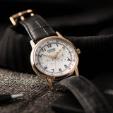 Buy Shop Citizen Watch Eco Drive Day & Date White Dial Black Leather Strap Watch For Men - AO9003-16A USA Online