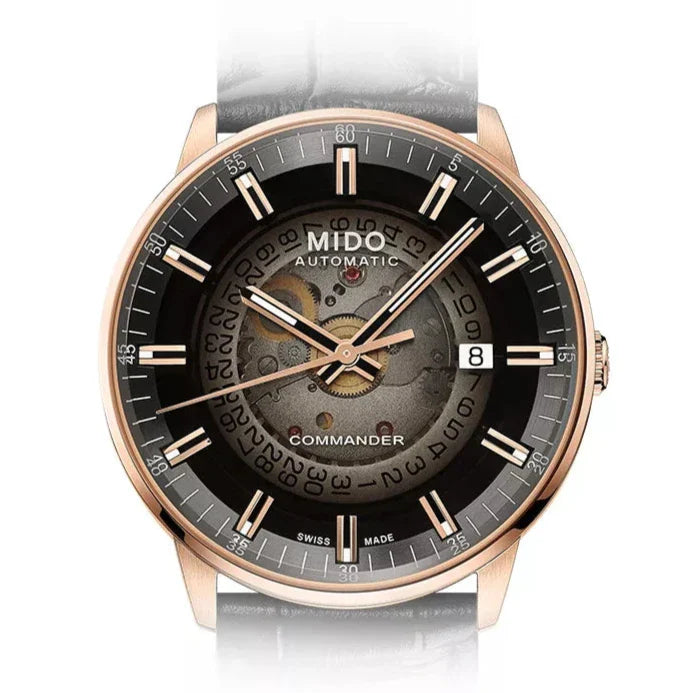 Buy Shop Mido Commander Automatic Black Dial Black Leather Strap Watch For Men - M021.407.36.411.00 USA Online