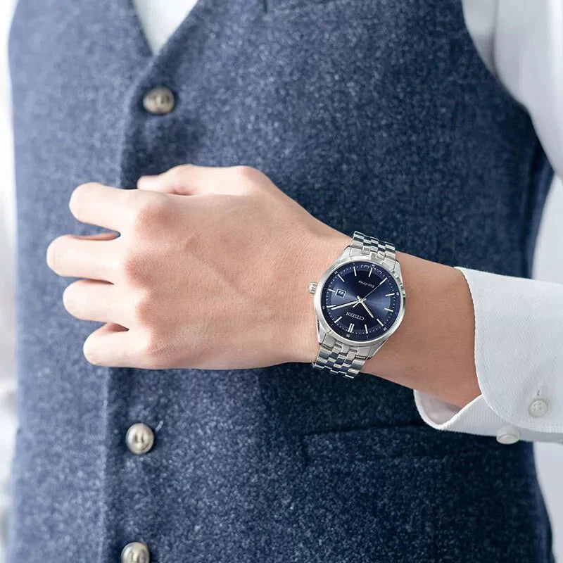 Buy Shop Citizen Eco Drive Blue Dial Silver Steel Strap Watch For Men - BM7250-56L USA Online