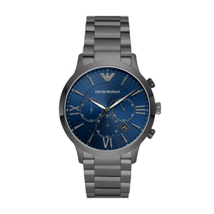 Buy Shop Emporio Armani Giovanni Chronograph Blue Dial Grey Steel Strap Watch For Men - AR11348 USA Online
