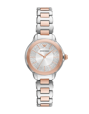 Buy Shop Emporio Armani Mia Three-Hand Analog Crystal Silver Dial Two Tone Steel Strap Watch For Women - AR11643 USA Online