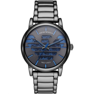 Buy Shop Emporio Armani Meccanico Automatic Grey Dial Grey Steel Strap Watch For Men - AR60029 USA Online