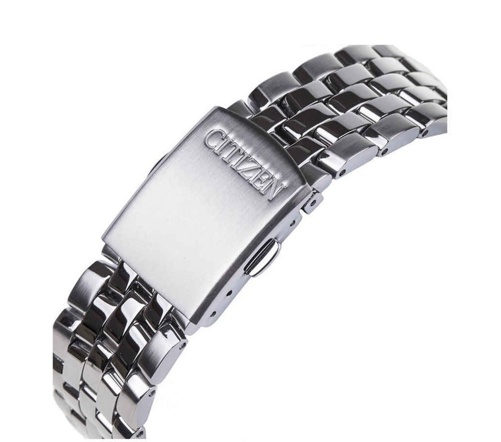 Buy Shop Citizen Eco Drive Chronograph Black Dial Silver Steel Strap Watch For Men - AT2140-55E USA Online