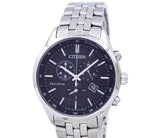 Buy Shop Citizen Eco Drive Chronograph Black Dial Silver Steel Strap Watch For Men - AT2140-55E USA Online