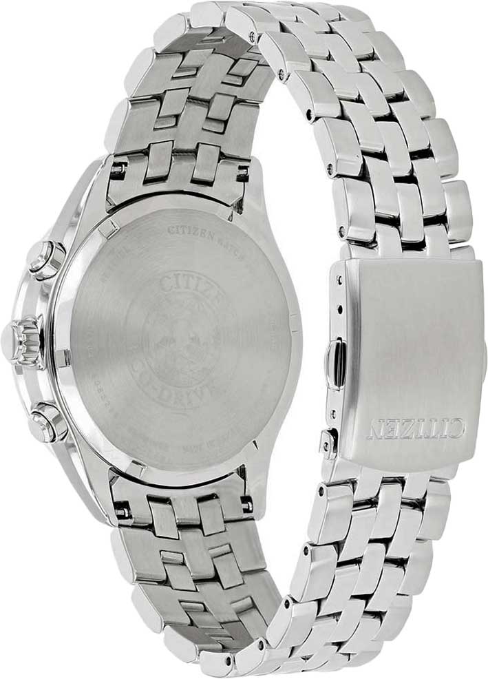 Buy Shop Citizen Eco Drive Chronograph Black Dial Silver Steel Strap Watch For Men - AT2140-55E USA Online
