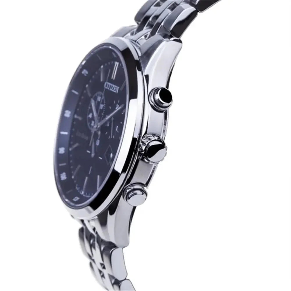 Buy Shop Citizen Eco Drive Chronograph Blue Dial Silver Steel Strap Watch For Men - AT2140-55L USA Online