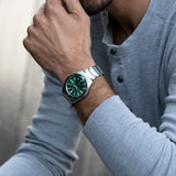 Buy Shop Citizen Eco Drive Vintage Green Dial Silver Steel Strap Watch For Men - AW1598-70X USA Online