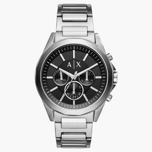 Buy Shop Armani Exchange Drexler Chronograph Black Dial Silver Steel Strap Watch for Men - AX2600 USA Online