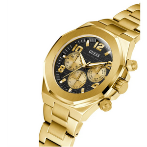Buy Shop Guess Empire Quartz Black Dial Gold Steel Strap Watch For Men - GW0489G2 USA Online