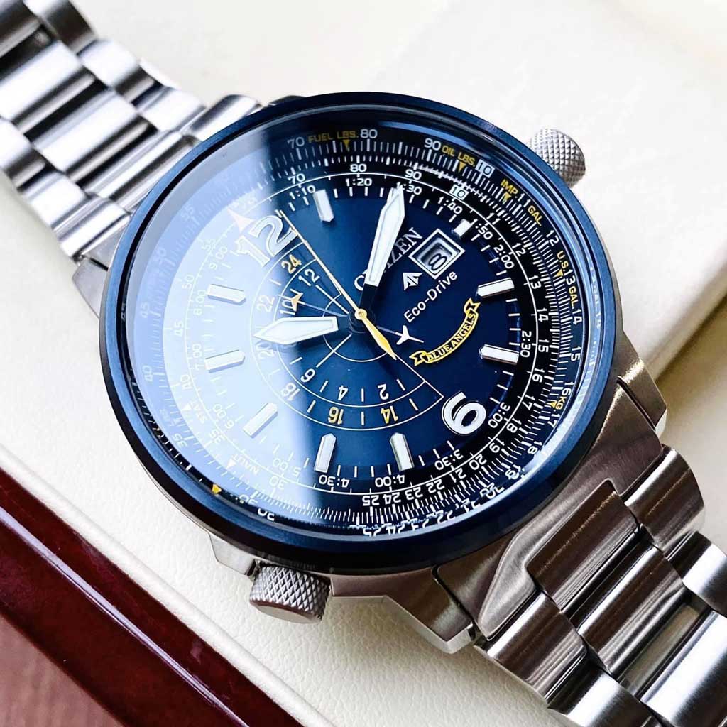 Buy Shop Citizen Promaster Nighthawk Eco Drive Navy Blue Dial Silver Steel Strap Watch For Men - BJ7006-56L USA Online