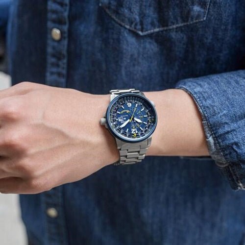 Buy Shop Citizen Promaster Nighthawk Eco Drive Navy Blue Dial Silver Steel Strap Watch For Men - BJ7006-56L USA Online