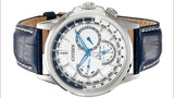 Buy Shop Citizen Eco Drive Calendrier White Dial Blue Leather Strap Watch For Men - BU2020-11A USA Online