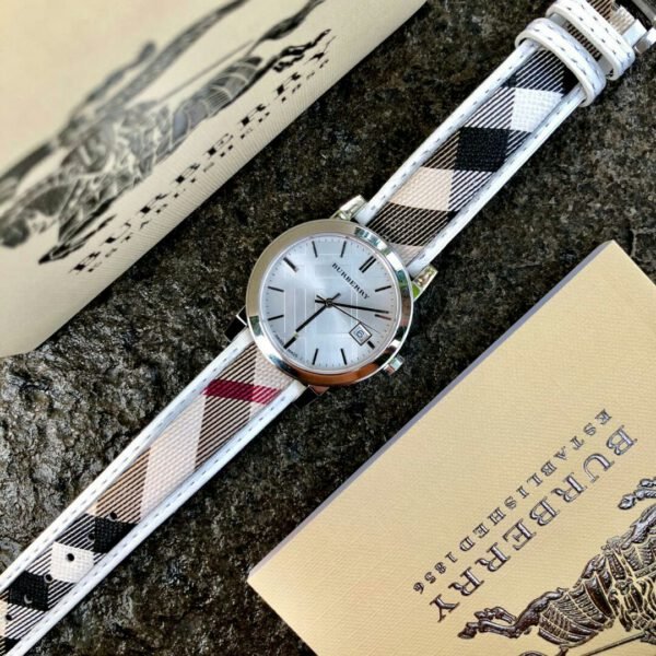 Buy Shop Burberry The City Silver Dial Brown Leather Strap Watch for Women - BU9136 USA Online
