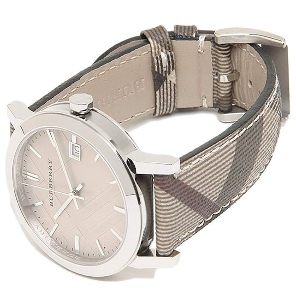 Buy Shop Burberry The City Beige Dial Chequered Brown Leather Strap Watch for Women - BU9029 USA Online