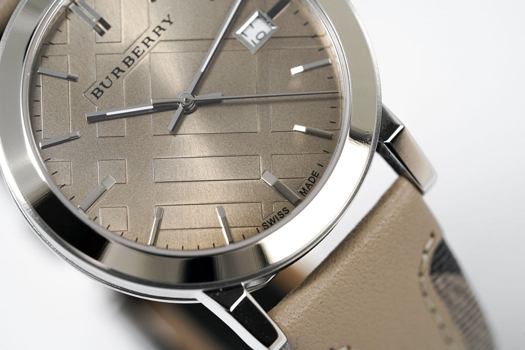 Buy Shop Burberry The City Beige Dial Tan Leather Strap Watch for Women - BU9021 USA Online