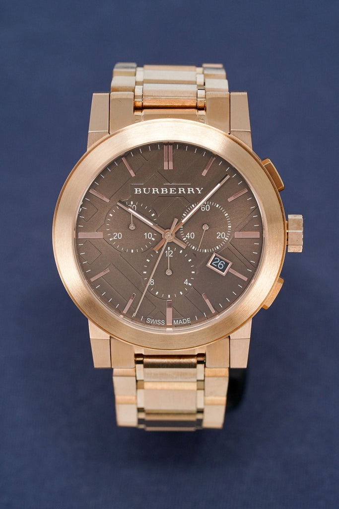 Buy Shop Burberry The City Grey Dial Rose Gold Steel Strap Watch for Men - BU9353 USA Online