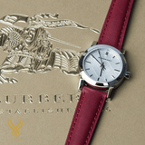Buy Shop Burberry The City Silver Dial Red Strap Watch for Women - BU9232 USA Online