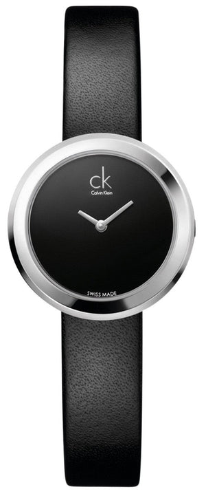 Buy Shop Calvin Klein Firm Black Dial Black Leather Strap Watch for Women - K3N231C1 USA Online