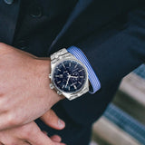 Buy Shop Citizen Eco Drive Chronograph Blue Dial Silver Steel Strap Watch For Men - AT2140-55L USA Online