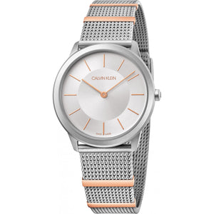 Buy Shop Calvin Klein Minimal Silver Dial Silver Mesh Strap Watch For Men - K3M521Y6 USA Online