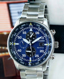 Buy Shop Citizen Eco Drive Chronograph Blue Dial Silver Stainless Steel Watch For Men - CA0690-88L USA Online