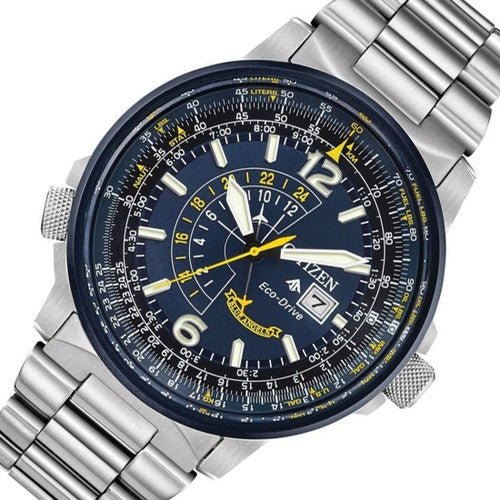 Buy Shop Citizen Promaster Nighthawk Eco Drive Navy Blue Dial Silver Steel Strap Watch For Men - BJ7006-56L USA Online