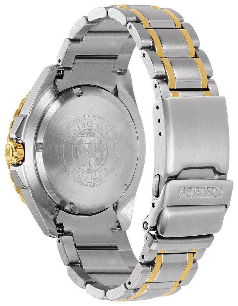 Buy Shop Citizen Eco Drive Promaster Diver Black Dial Two Tone Steel Strap Watch For Men - BN0194-57E USA Online