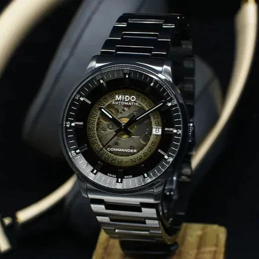 Buy Shop Mido Commander II Automatic Gradient Black Dial Black Steel Strap Watch For Men - M021.407.33.411.00 USA Online