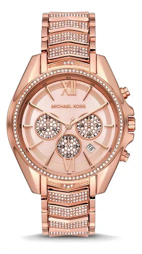 Buy Shop Michael Kors Whitney Chronograph Rose Gold Dial Rose Gold Steel Strap Watch For Women - MK6730 USA Online