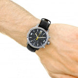 Buy Shop Tissot PRC 200 Chronograph Black Dial Black Leather Strap Watch For Men - T055.417.16.057.00 USA Online